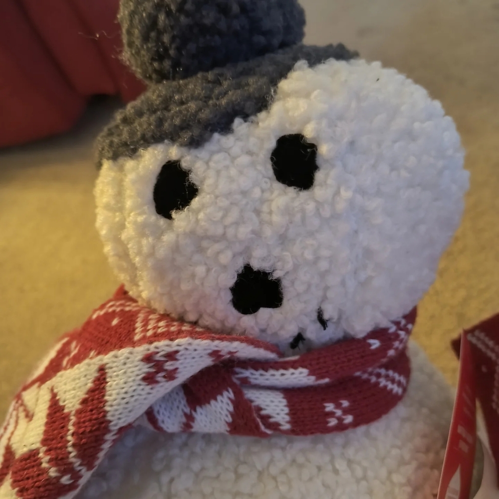 Aldi Sherpa snowman funny viral man bun derp snowderp winter scarf pottery barn - Picture 3 of 6